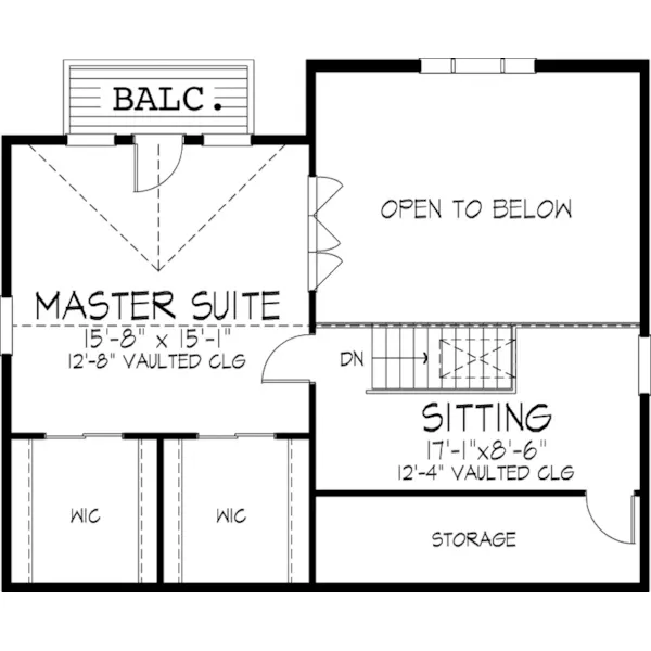 Vacation House Plan Second Floor - Eddington Cottage Home 072D-0802 - Search House Plans and More