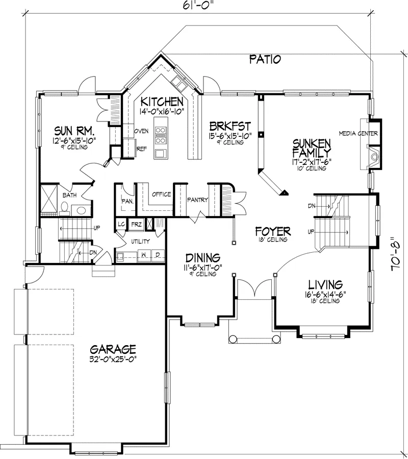 Southern House Plan First Floor - Riverbend Estate Luxury Home 072D-0805 - Shop House Plans and More
