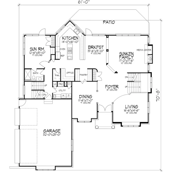 Luxury House Plan First Floor - Riverbend Estate Luxury Home 072D-0805 - Shop House Plans and More