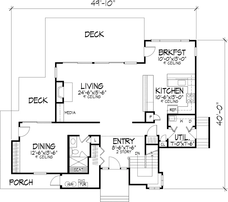 Country House Plan First Floor - Almond Hill Contemporary Home 072D-0806 - Search House Plans and More