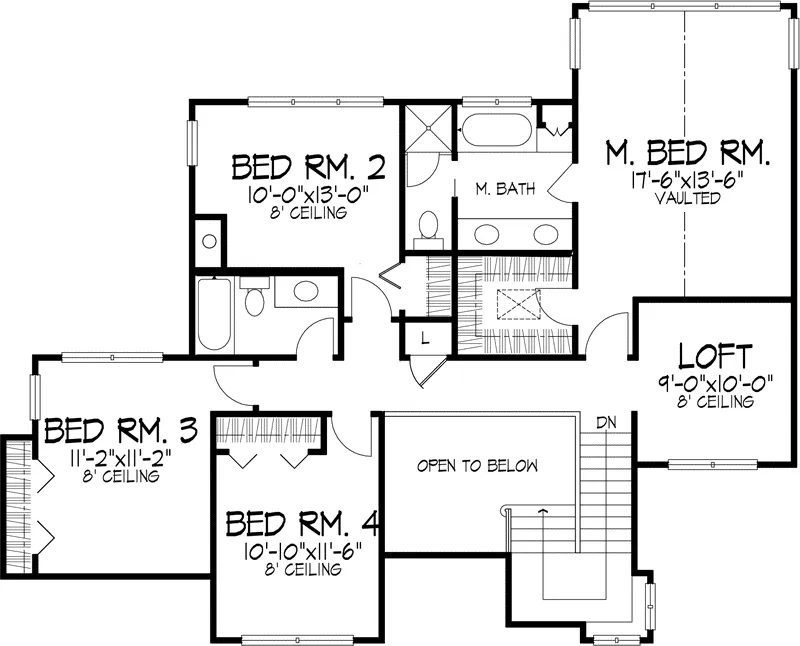 Shingle House Plan Second Floor - Almond Hill Contemporary Home 072D-0806 - Search House Plans and More