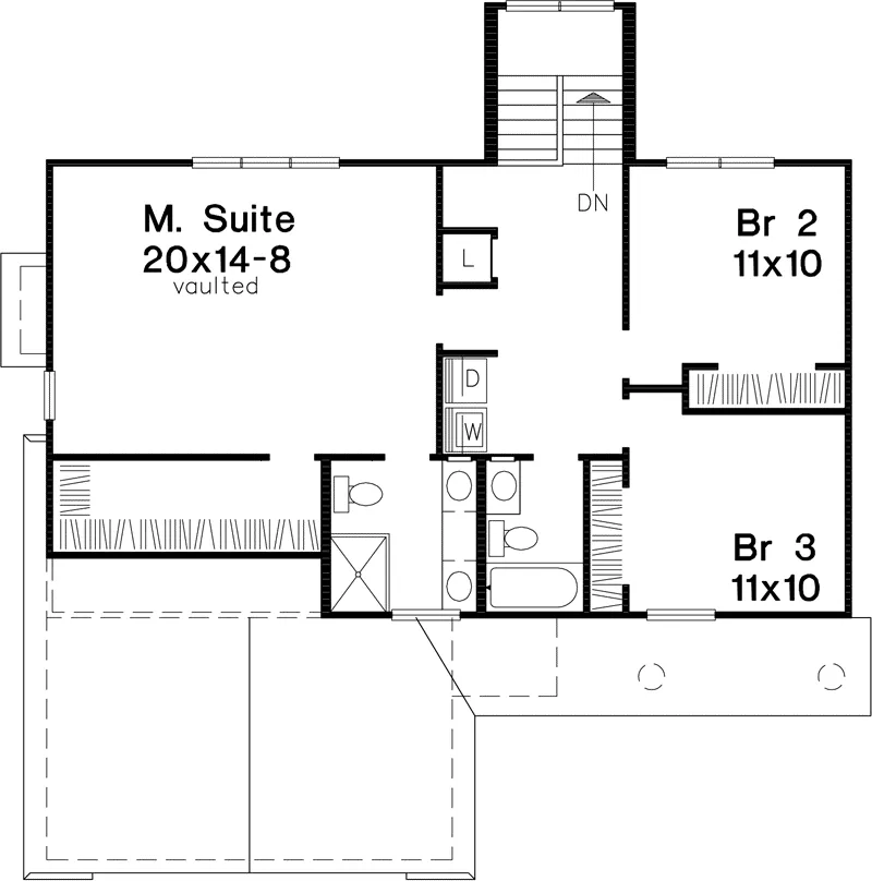 Southern House Plan Second Floor - Clay Hollow Traditional Home 072D-0807 - Search House Plans and More