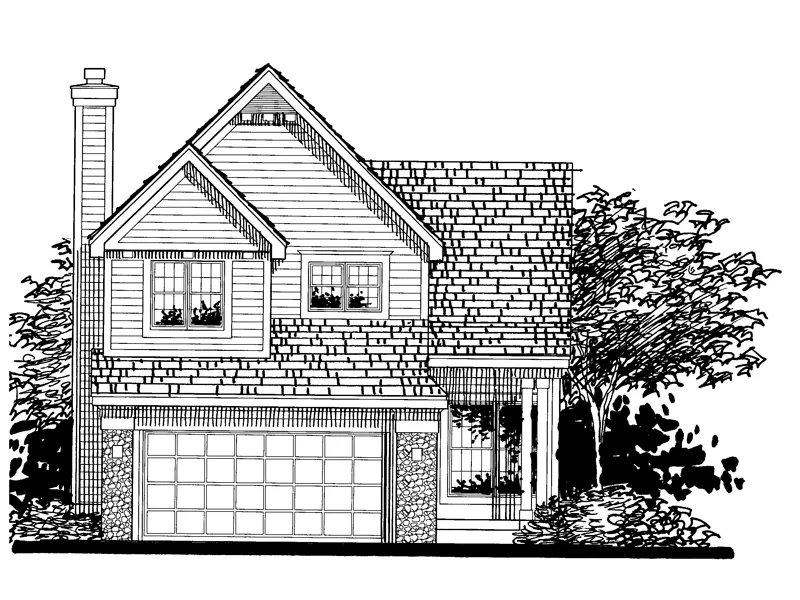 Traditional House Plan Front of Home - Dockery Narrow Lot Home 072D-0813 - Search House Plans and More