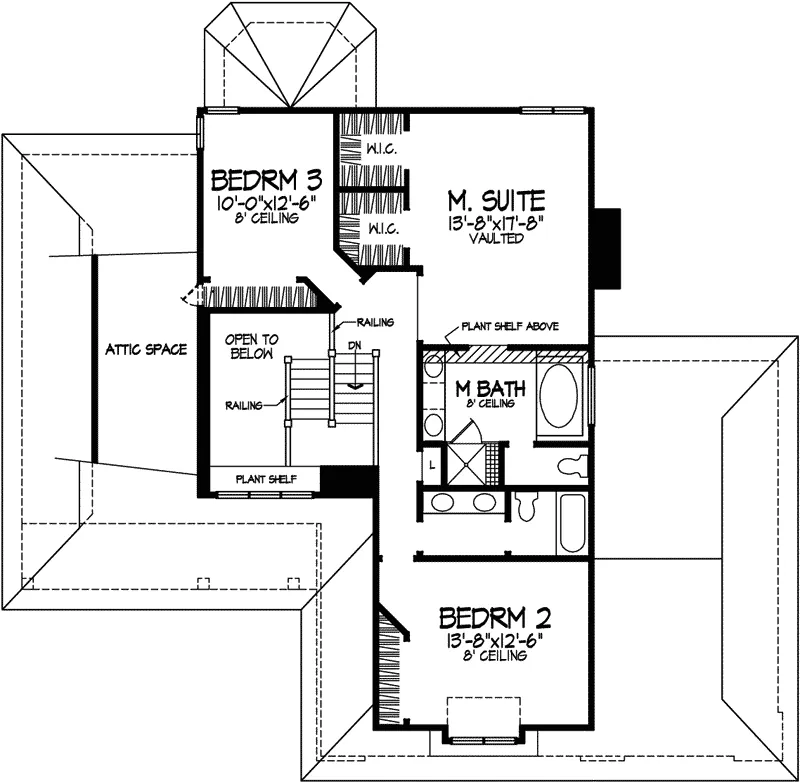 Bungalow House Plan Second Floor - Dickson Valley Neoclassical Home 072D-0814 - Search House Plans and More