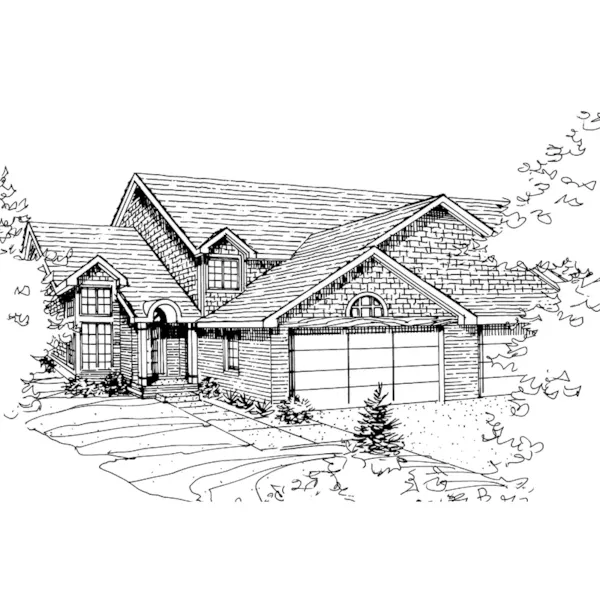 Shingle House Plan Front of Home - Conner Spring Classic  072D-0816 - Search House Plans and More