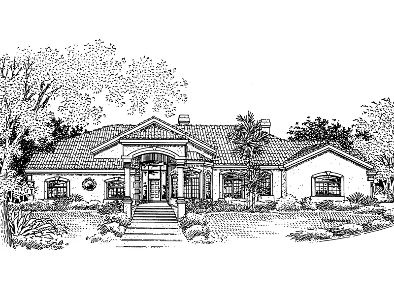 Santa Fe House Plan Front of Home - Davisdale Sunbelt Home 072D-0818 - Search House Plans and More
