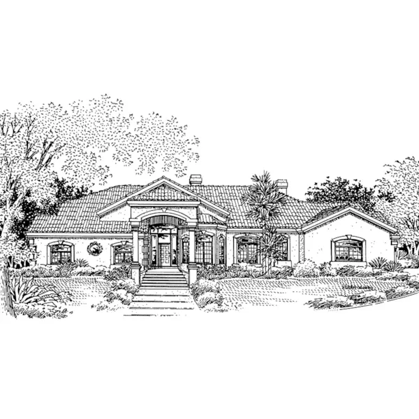 Sunbelt House Plan Front of Home - Davisdale Sunbelt Home 072D-0818 - Search House Plans and More