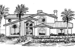 Santa Fe House Plan Front of Home - La Jara Sunbelt Home 072D-0821 - Shop House Plans and More
