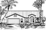 Santa Fe House Plan Front of Home - Dexter Place Ranch Home 072D-0825 - Search House Plans and More