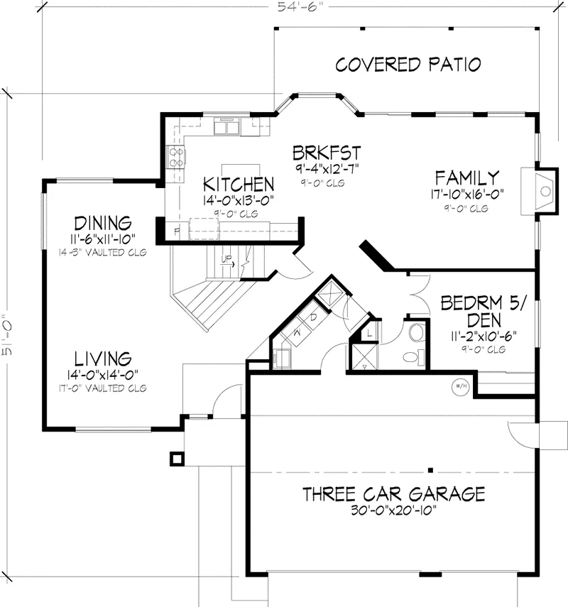 Contemporary House Plan First Floor - Plackmeier Santa Fe Home 072D-0827 - Shop House Plans and More
