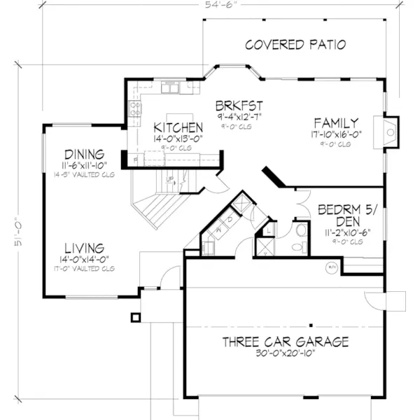 Florida House Plan First Floor - Plackmeier Santa Fe Home 072D-0827 - Shop House Plans and More