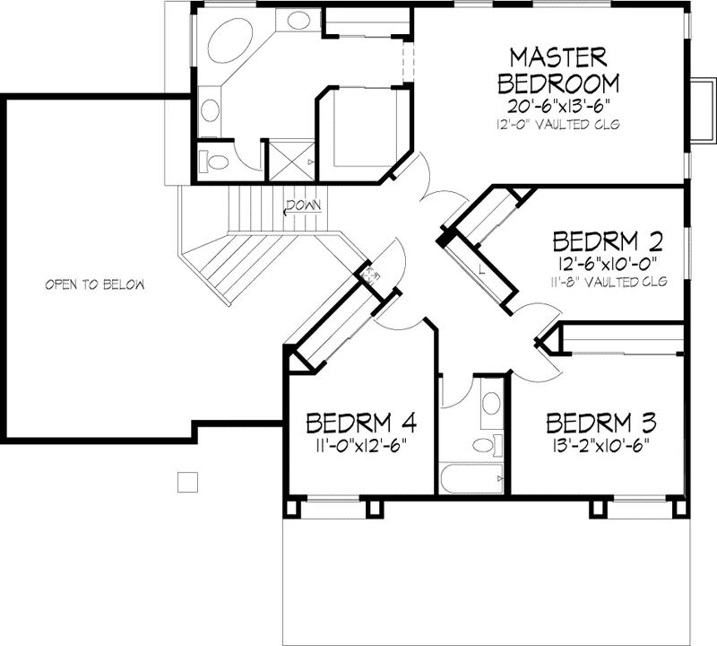 Mediterranean House Plan Second Floor - Plackmeier Santa Fe Home 072D-0827 - Shop House Plans and More