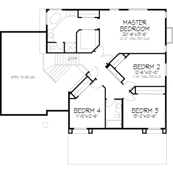 Florida House Plan Second Floor - Plackmeier Santa Fe Home 072D-0827 - Shop House Plans and More