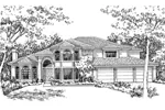 Santa Fe House Plan Front of Home - Estrada Mediterranean Home 072D-0829 - Search House Plans and More