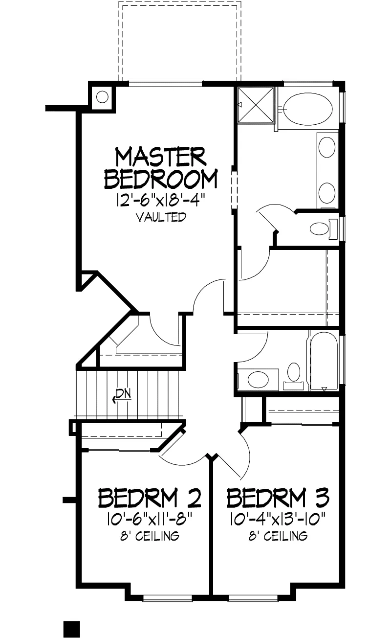 Modern House Plan Second Floor - Mansion Hill Sunbelt Home 072D-0830 - Shop House Plans and More