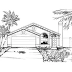 Ranch House Plan Front of Home - Louisiana Crossing Stucco Home 072D-0832 - Shop House Plans and More