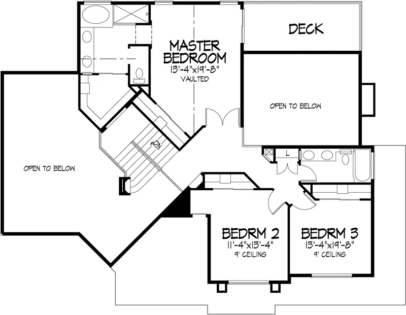 Mediterranean House Plan Second Floor - Kodnar Falls Sunbelt Home 072D-0834 - Search House Plans and More