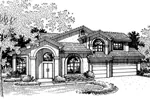 Spanish House Plan Front of Home - Kodnar Falls Sunbelt Home 072D-0834 - Search House Plans and More