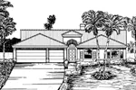 Santa Fe House Plan Front of Home - Chadbourne Sunbelt Home 072D-0836 - Search House Plans and More