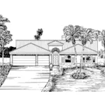 Santa Fe House Plan Front of Home - Chadbourne Sunbelt Home 072D-0836 - Search House Plans and More