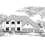 Colonial House Plan Front of Home - Oppenheimer European Home 072D-0838 - Shop House Plans and More