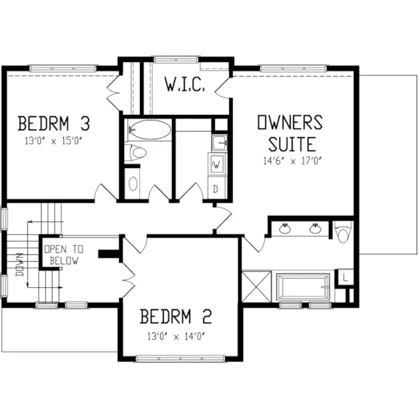 Modern House Plan Second Floor - Marcel Prairie Style Home 072D-0840 - Shop House Plans and More