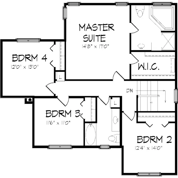 Southern House Plan Second Floor - Laymont Traditional Home 072D-0841 - Shop House Plans and More