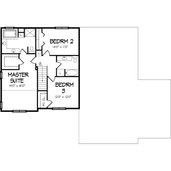 Traditional House Plan Second Floor - Whitcomb Bay Traditional Home 072D-0842 - Shop House Plans and More