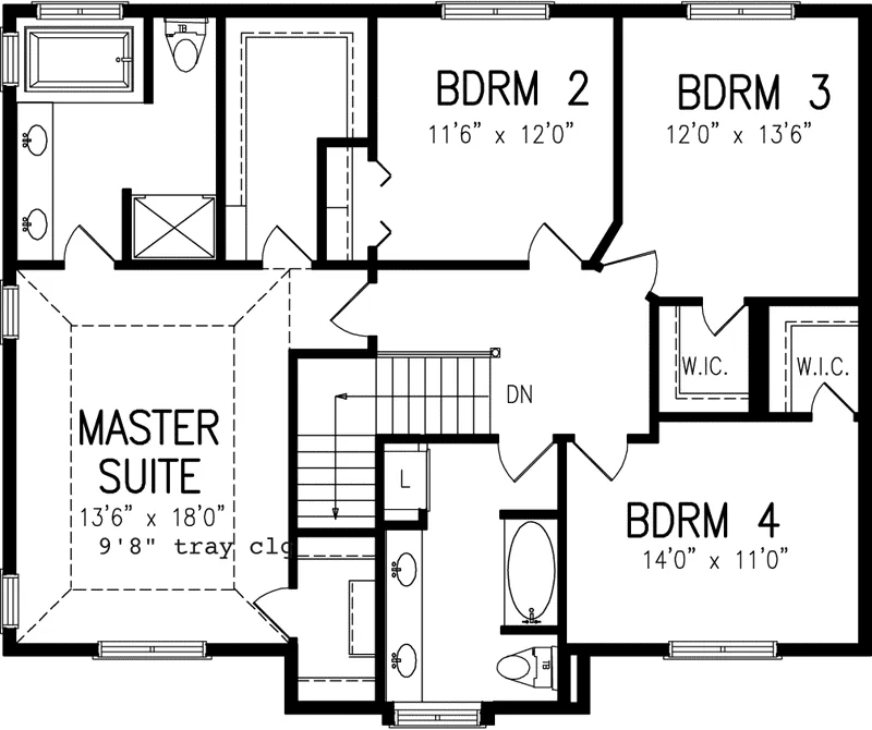 European House Plan Second Floor - Warwickhall Georgian Home 072D-0843 - Shop House Plans and More