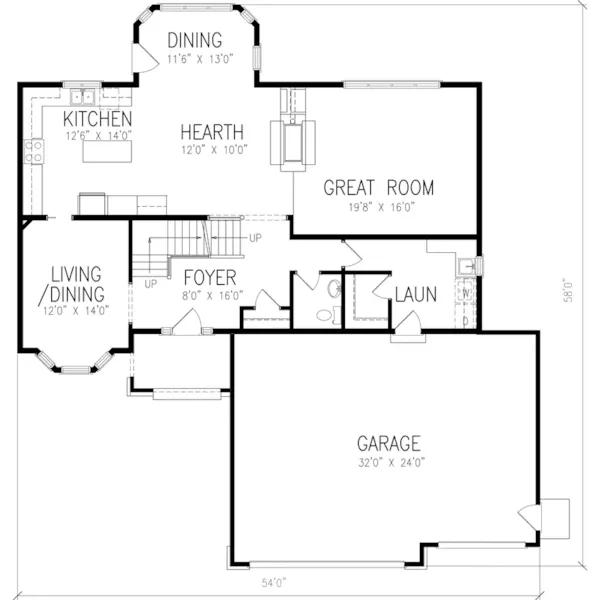 Traditional House Plan First Floor - Brinkmeyer Traditional Home 072D-0844 - Search House Plans and More