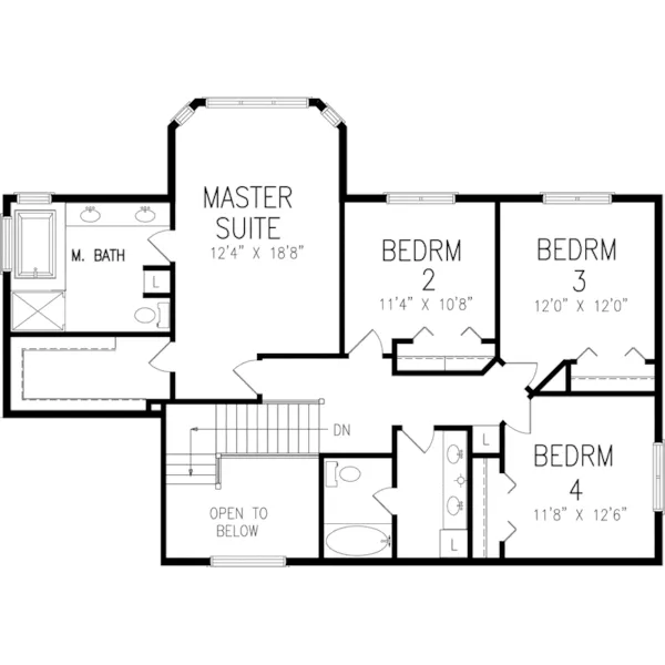 Traditional House Plan Second Floor - Brinkmeyer Traditional Home 072D-0844 - Search House Plans and More