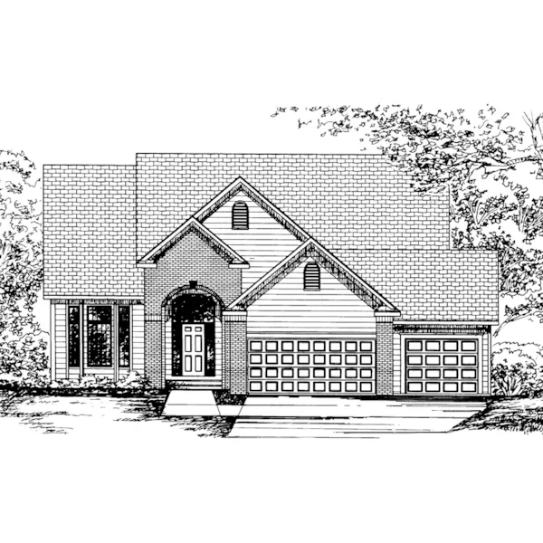 Traditional House Plan Front of Home - Brinkmeyer Traditional Home 072D-0844 - Search House Plans and More