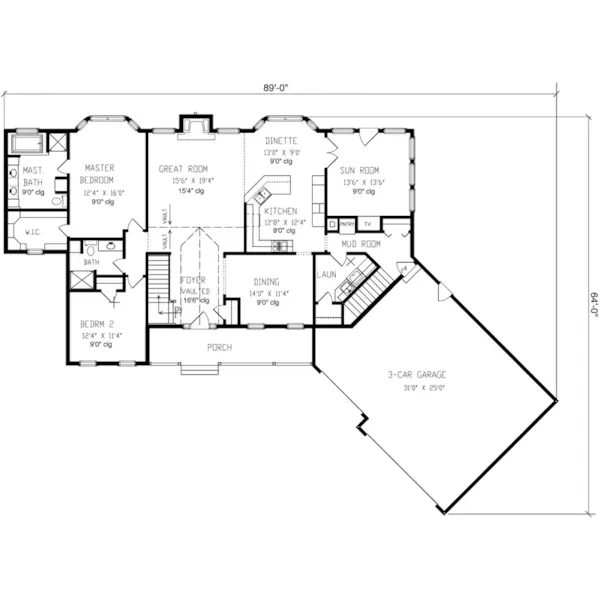 Colonial House Plan First Floor - Ross Hill Country Home 072D-0847 - Shop House Plans and More