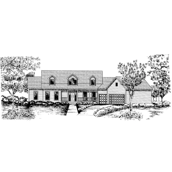 Colonial House Plan Front of Home - Ross Hill Country Home 072D-0847 - Shop House Plans and More