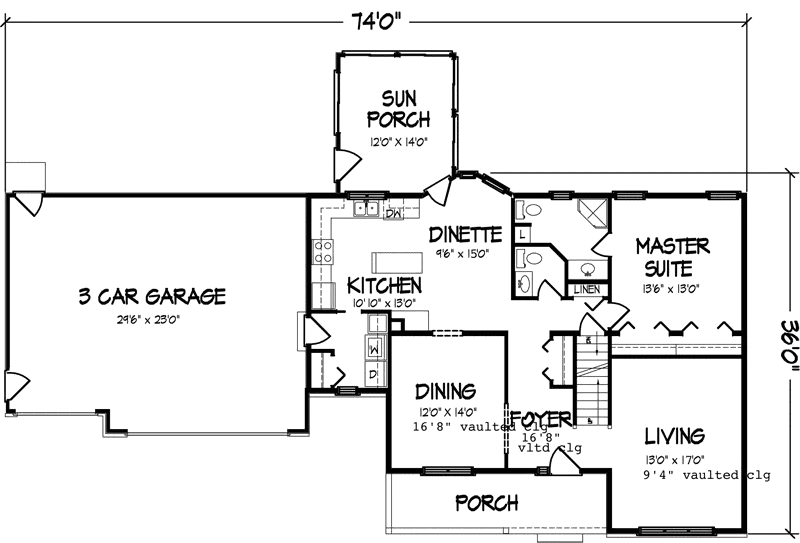 Traditional House Plan First Floor - Oakgrove Park Country Home 072D-0849 - Shop House Plans and More