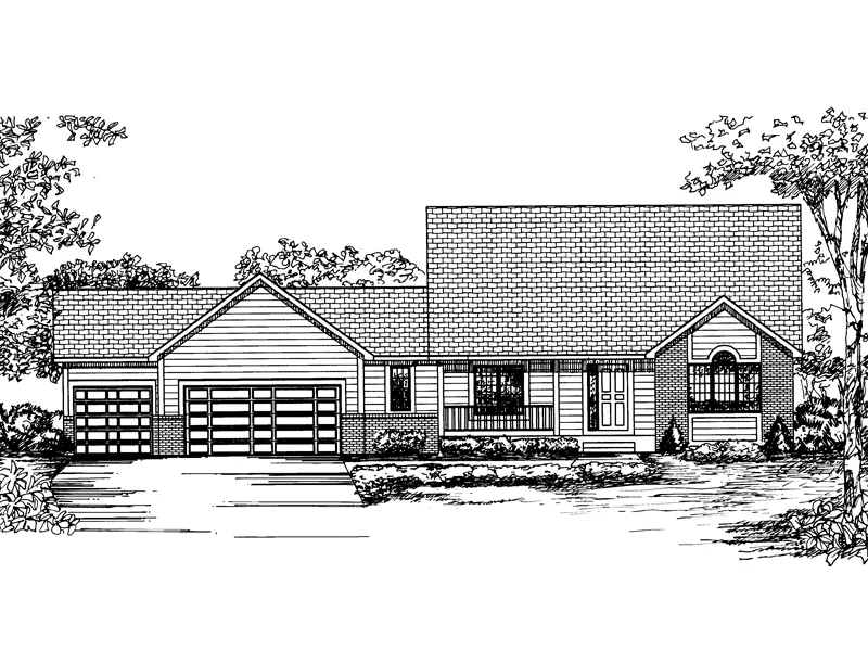 Southern House Plan Front of Home - Oakgrove Park Country Home 072D-0849 - Shop House Plans and More
