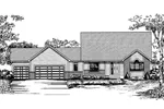 Southern House Plan Front of Home - Oakgrove Park Country Home 072D-0849 - Shop House Plans and More