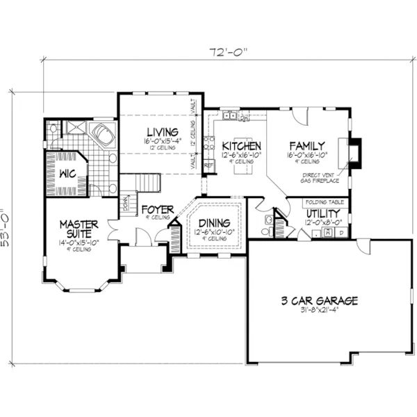 European House Plan First Floor - Winifred Ranch Home 072D-0850 - Shop House Plans and More