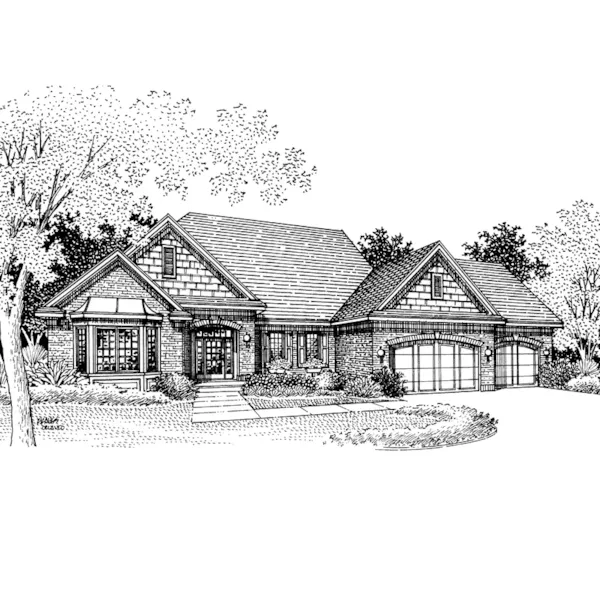 European House Plan Front of Home - Winifred Ranch Home 072D-0850 - Shop House Plans and More