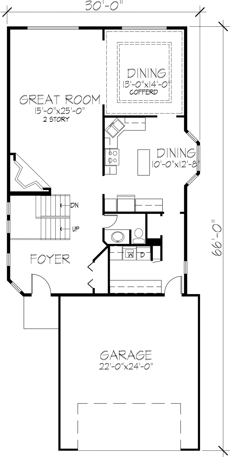 Southern House Plan First Floor - Harbor Springs Narrow Lot Home 072D-0854 - Search House Plans and More