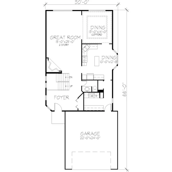 Traditional House Plan First Floor - Harbor Springs Narrow Lot Home 072D-0854 - Search House Plans and More