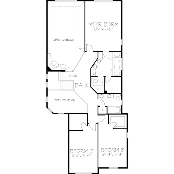 Traditional House Plan Second Floor - Harbor Springs Narrow Lot Home 072D-0854 - Search House Plans and More