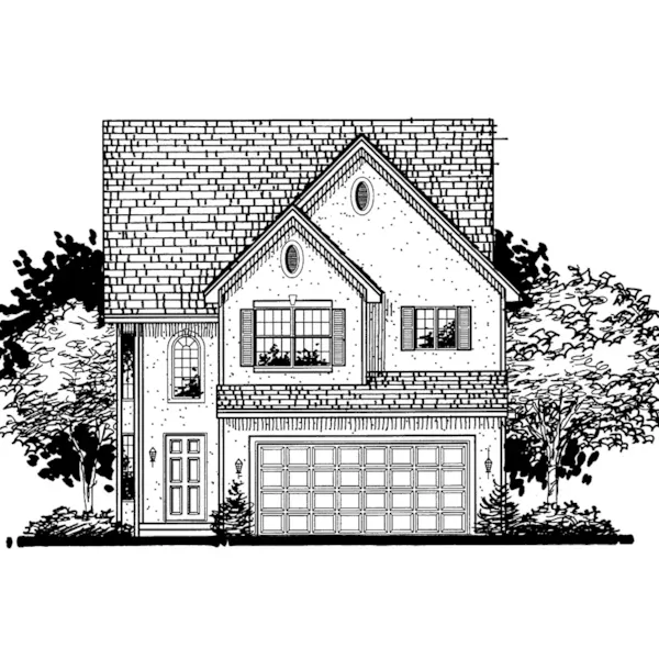 Traditional House Plan Front of Home - Harbor Springs Narrow Lot Home 072D-0854 - Search House Plans and More