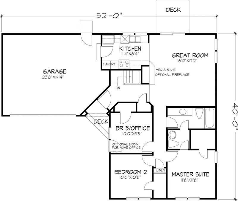 Country House Plan First Floor - Winter Garden Ranch Home 072D-0856 - Shop House Plans and More