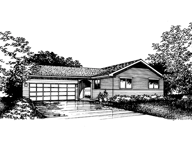 Traditional House Plan Front of Home - Winter Garden Ranch Home 072D-0856 - Shop House Plans and More