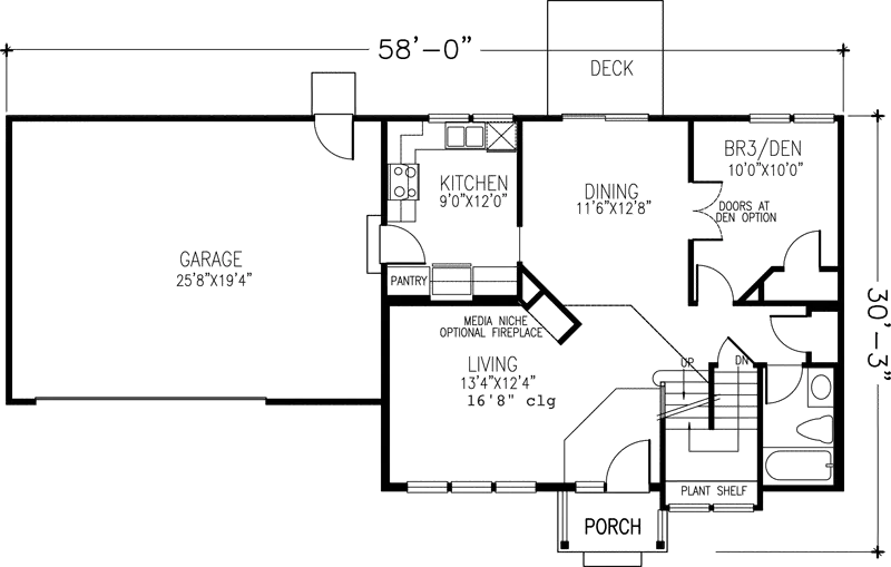 Colonial House Plan First Floor - Greencastle Trace Two-Story Home 072D-0858 - Search House Plans and More