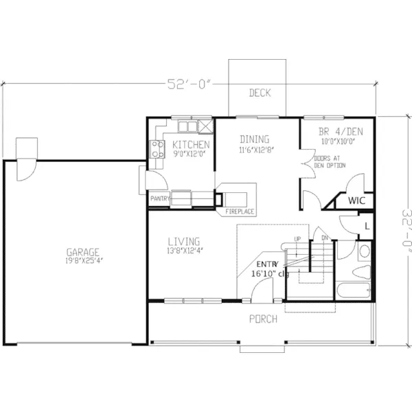 Southern House Plan First Floor - Stone Canyon Country Home 072D-0861 - Shop House Plans and More