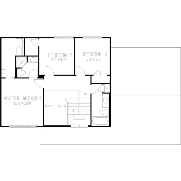 Colonial House Plan Second Floor - Adrian Bluff Traditional Home 072D-0862 - Search House Plans and More