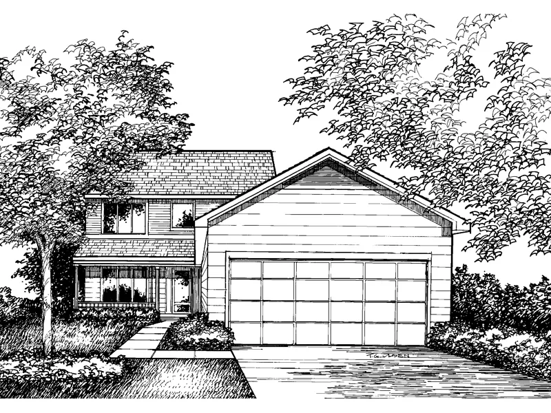 Traditional House Plan Front of Home - Avignon Narrow Lot Home 072D-0863 - Search House Plans and More