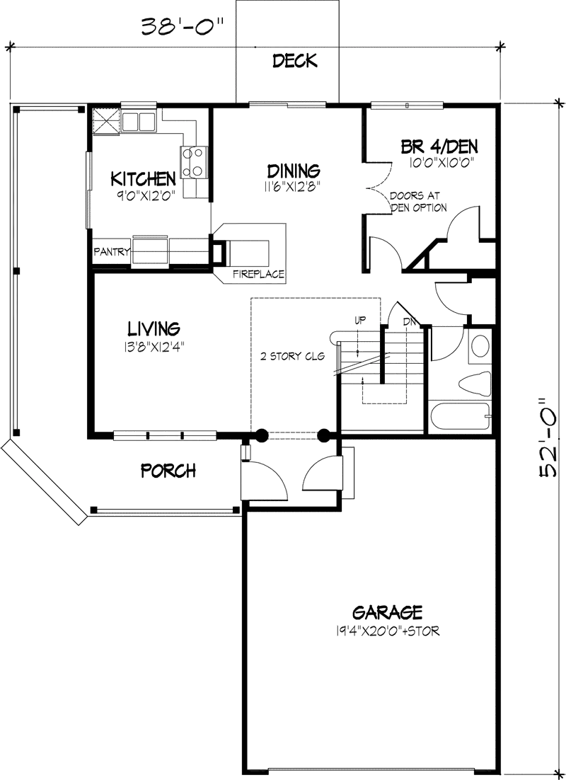 Modern House Plan First Floor - Devito Country Home 072D-0865 - Search House Plans and More